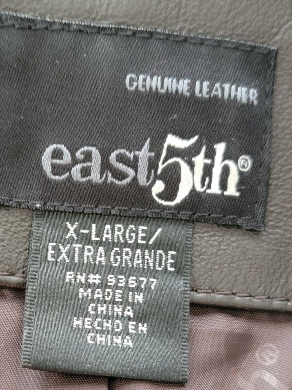EAST 5TH Fitted Brown Leather Jacket Fully Lined Blazer/Jacket Zip Up - Picture 13 of 13